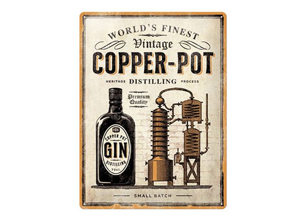 Металлический постер в ретро-стиле Copper Pot Gin 30x40 см
