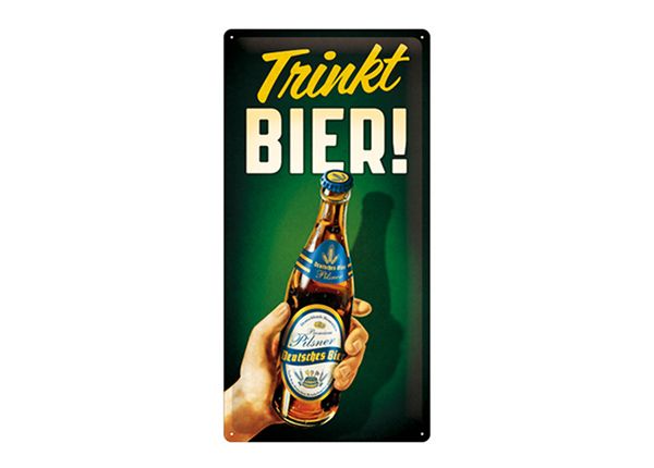 Металлический постер в ретро-стиле Trinkt Bier! 25x50 см