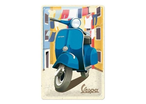 Металлический постер в ретро-стиле Vespa - Italian Laundry 20x30 cm