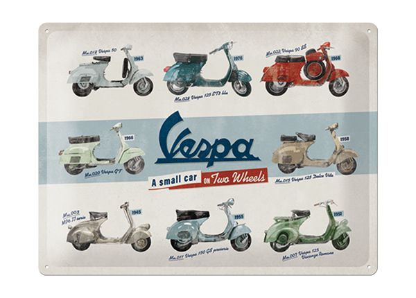 Металлический постер в ретро-стиле Vespa mallit 30x40 см