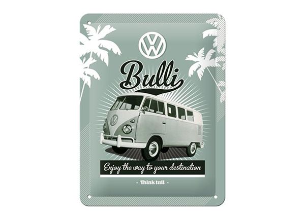 Металлический постер в ретро-стиле VW Bulli 15x20 см