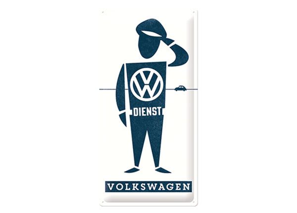 Металлический постер в ретро-стиле VW Dienst 25x50 cm