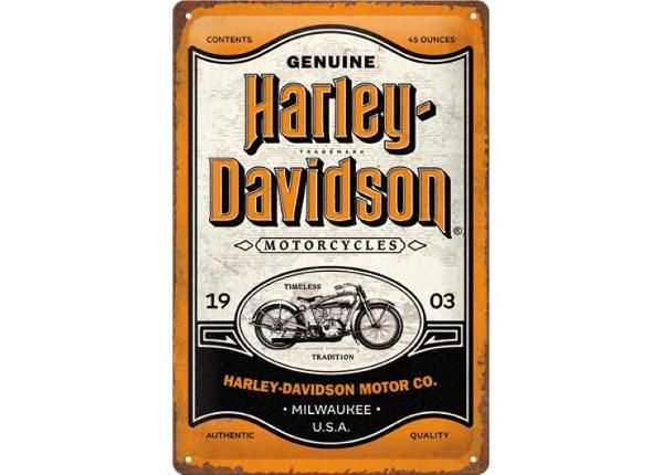 Металлический постер 20x30 см Harley-Davidson - Genuine Motorcycles Milwaukee