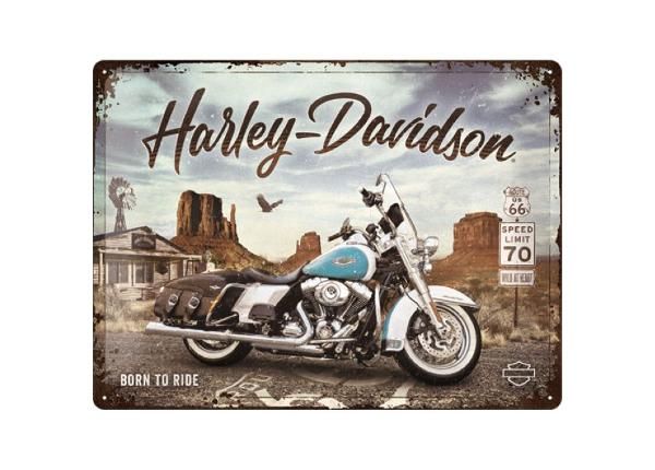 Металлический постер 30x40 см Harley Davidson - Route 66 Road King Classic
