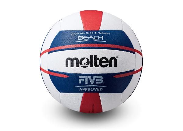 Мяч для пляжного волейбола Molten V5B5000-DE, рожд. кожа, белый / синий / красный