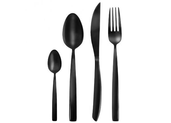 Набор столовых приборов чёрного цвета, 24 предмета