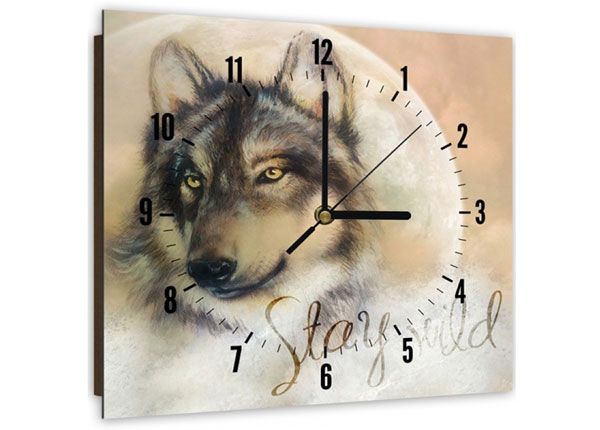 Настенные часы с изображением Wolf 2