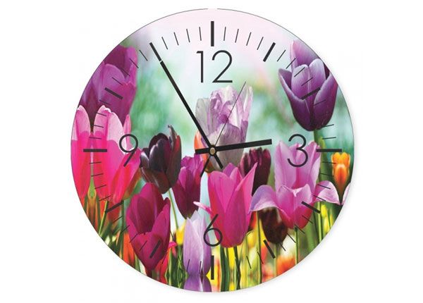 Настенные часы с картиной Colorful tulips