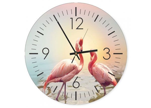 Настенные часы с картиной Flamingos 1