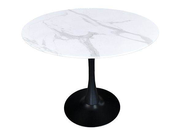 Обеденный стол Ø100 cm, белый/чёрный