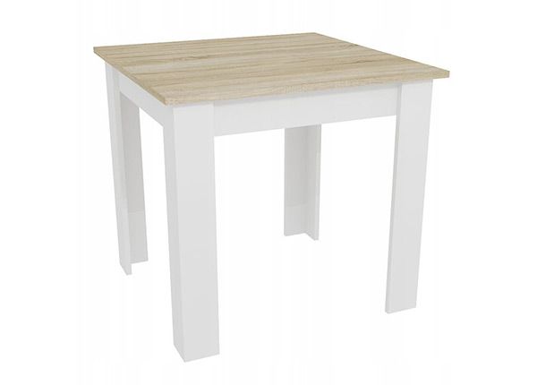 Обеденный стол 80x80 cm, сонома дуб/белый