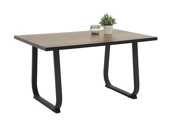 Обеденный стол Luise 90x140 cm, состаренная древесина/антрацит