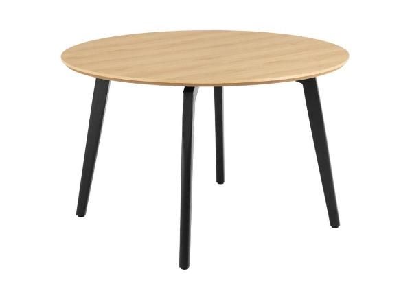 Обеденный стол Ziida D120 дуб/черный