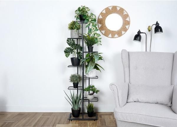 Подставка для цветов с 8 уровнями, черная