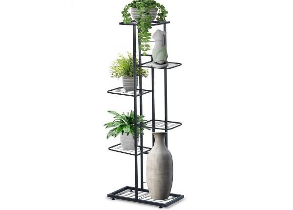 Подставка для цветов, 6 уровней, черная