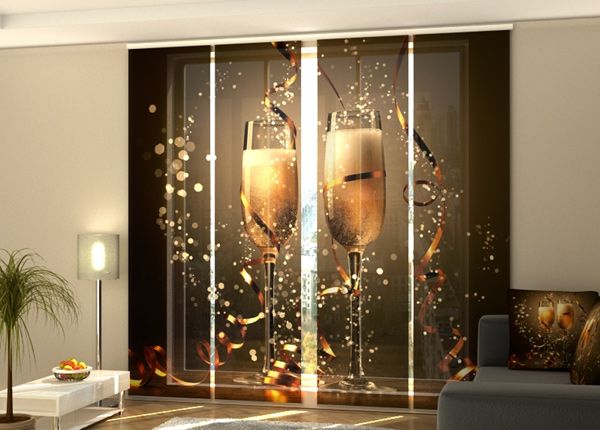 Полузатемняющая панельная штора Christmas Champagne 240x240 см