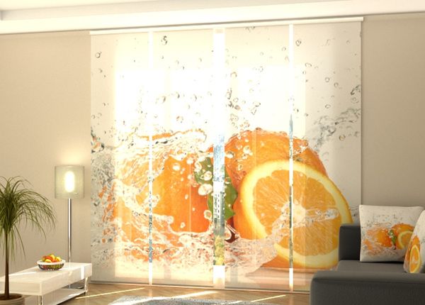 Полузатемняющая панельная штора Juicy orange 240x240 см