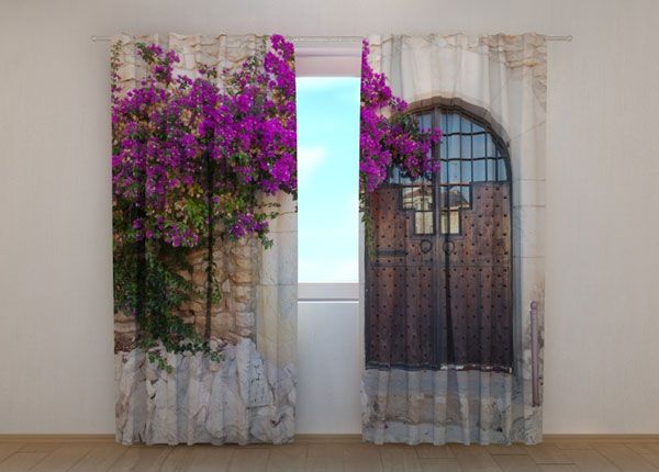 Полузатемняющая штора Purple Bush and Old Door