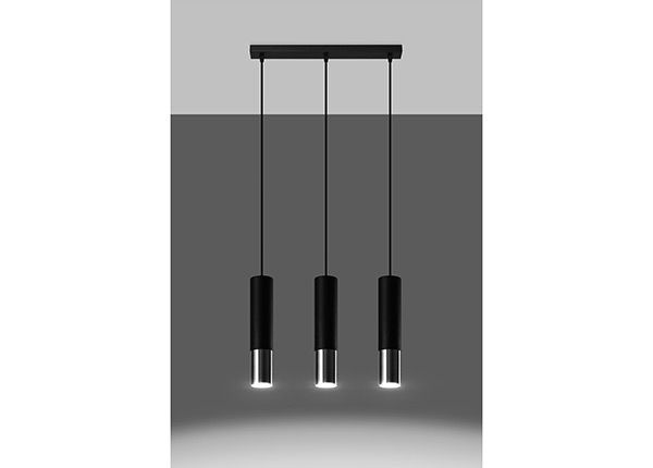 Потолочный светильник Loopez 3L, чёрный/хром