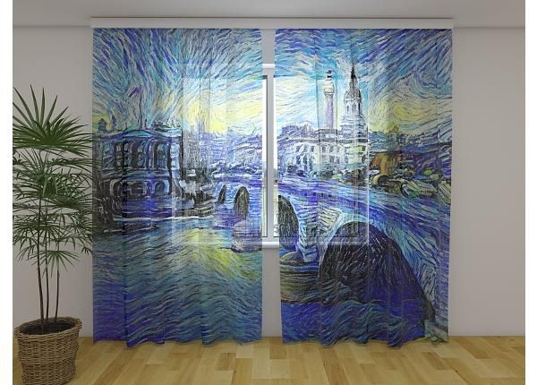 Прозрачная фотоштора London Bridge in Van Gogh Style 240х220 см