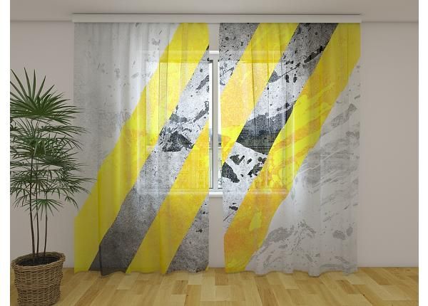 Прозрачная фотоштора Yellow and Gray Lines Abstractions 240х220 см