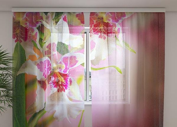 Просвечивающая штора Mottle orchids1, 240x220 см