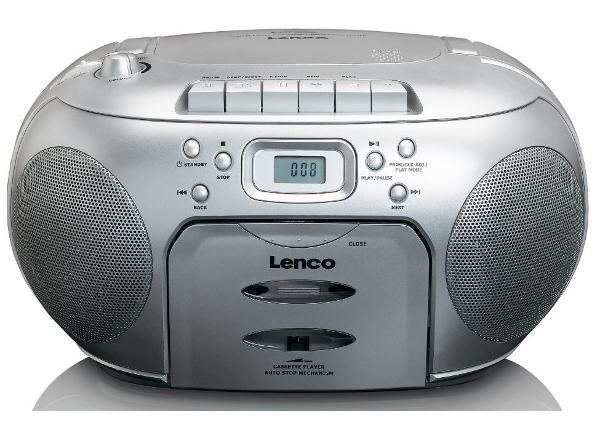 Радиоприемник Lenco CD с кассетным проигрывателем, серебристый