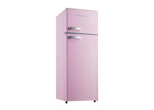 Ретро-холодильник Wolkenstein, глянцево-розовый