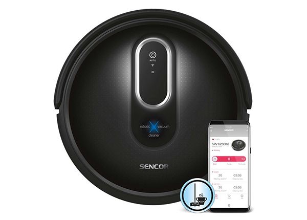 Робот-пылесос со шваброй Sencor SRV6250BKEUE3