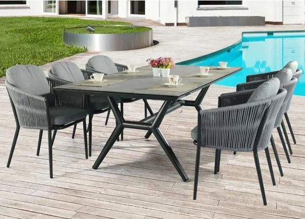 Садовый комплект мебели Valencia стол+6 стульев серый