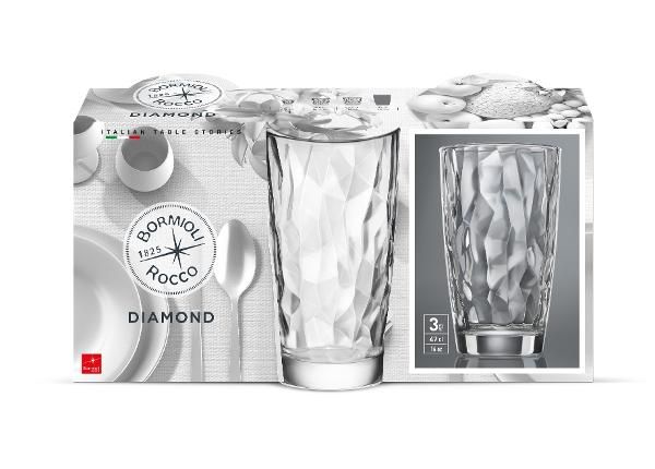 Стакан для питья Diamond 470 мл, 3 шт.