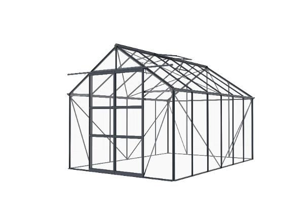 Стеклянная теплица Elegant 8,94 м², серая