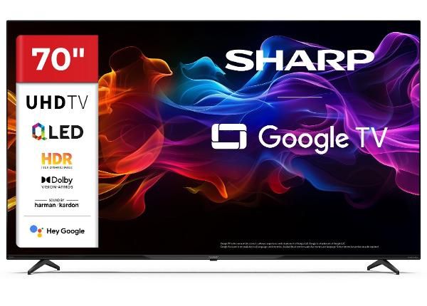 Телевизор Sharp 70" (177 см) QLED 4K Ultra HD Google TV, Harman/Kardon, DolbyVision, DolbyAtmos