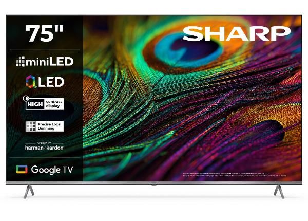 Телевизор Sharp 75" (189 см) Mini LED QLED 4K Ultra HD Google TV, Harman/Kardon, DolbyVision, DolbyAtmos