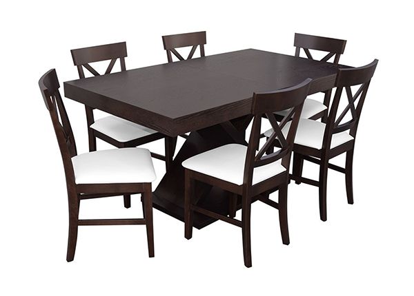 Удлиняющийся обеденный стол 90x160-210 cm + 6 стульев
