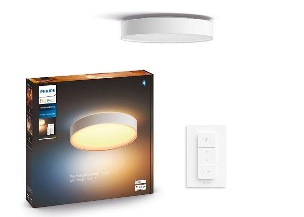 Умный потолочный светильник Hue White ambiance Enrave L белого цвета с пультом Ø 42,5 cm