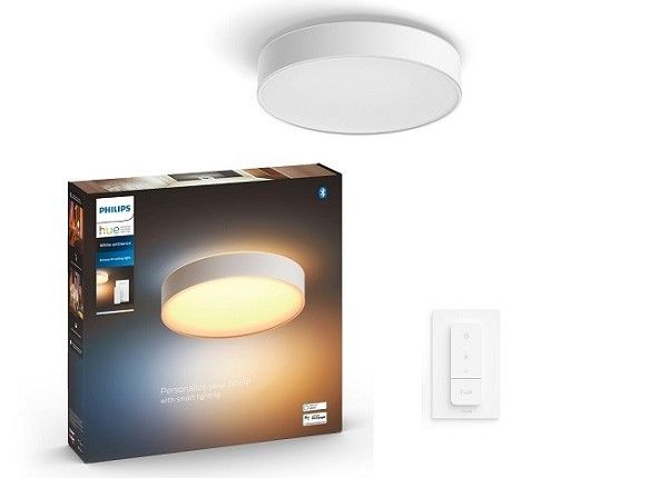 Умный потолочный светильник Hue White ambiance Enrave M белый с пультом Ø 38,1 cm