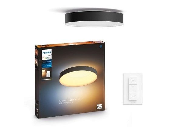 Умный потолочный светильник Hue White ambiance Enrave XL чёрный с пультом Ø 55,1 cm