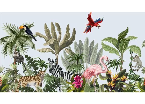Флизелиновые фотообои Seamless pattern with jungle animals 455x250 см