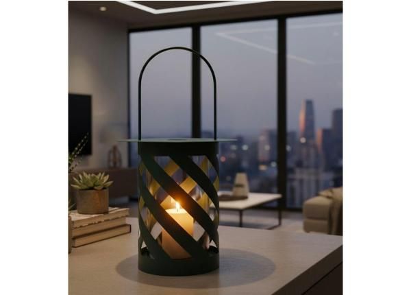Фонарь Saturno Ø 23x43 см, цвет «teal» (бирюзовый)
