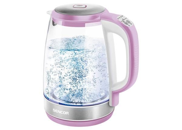 Чайник со стеклянным корпусом Sencor SWK2198RS, розовый