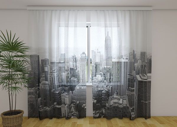 Шифоновая фотоштора New York in Black and White 240x220 cm
