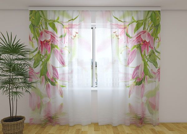 Шифоновая фотоштора Pink lilies 240x220 cm