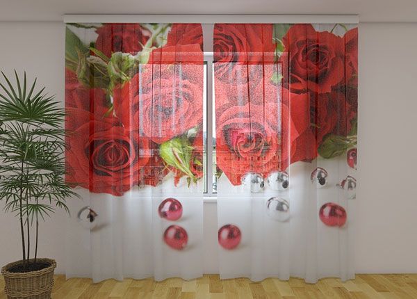 Шифоновая фотоштора Rose and Beads 240x220 cm