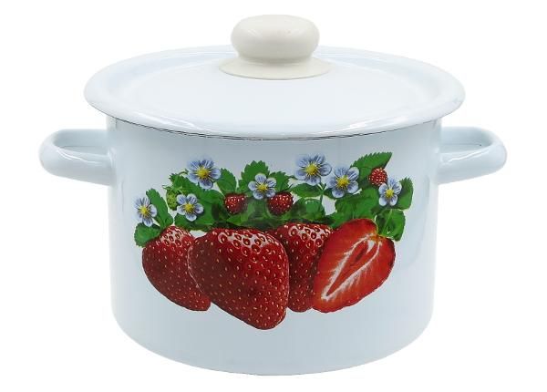 Эмалированная кастрюля Клубника 3 л