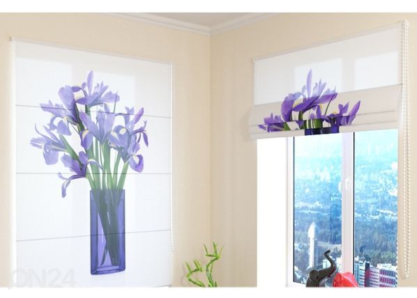 Полупрозрачная римская штора Bouquet of irises