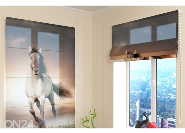Полупрозрачная римская штора Horse 120x140 cm