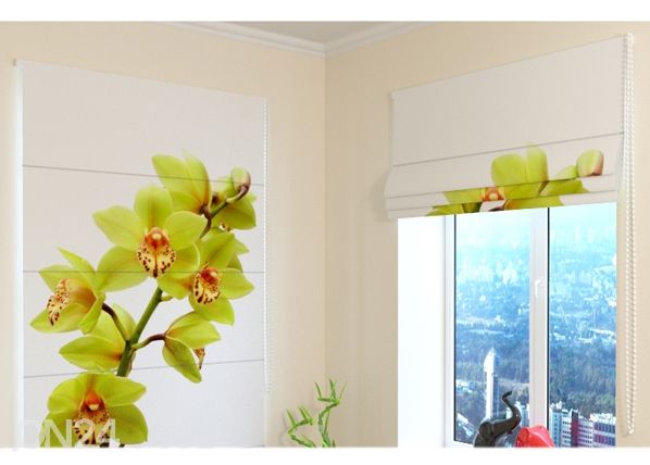 Затемняющие римские шторы Light Green Orchid