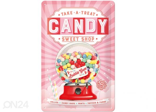 Металлический постер в ретро-стиле Candy 20x30 cm