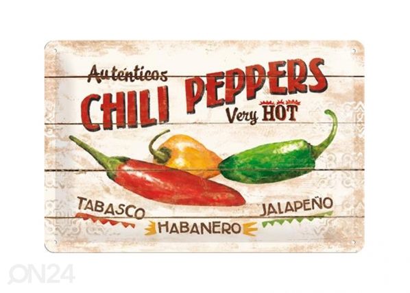 Металлический постер в ретро-стиле Chili Peppers 20x30 cm